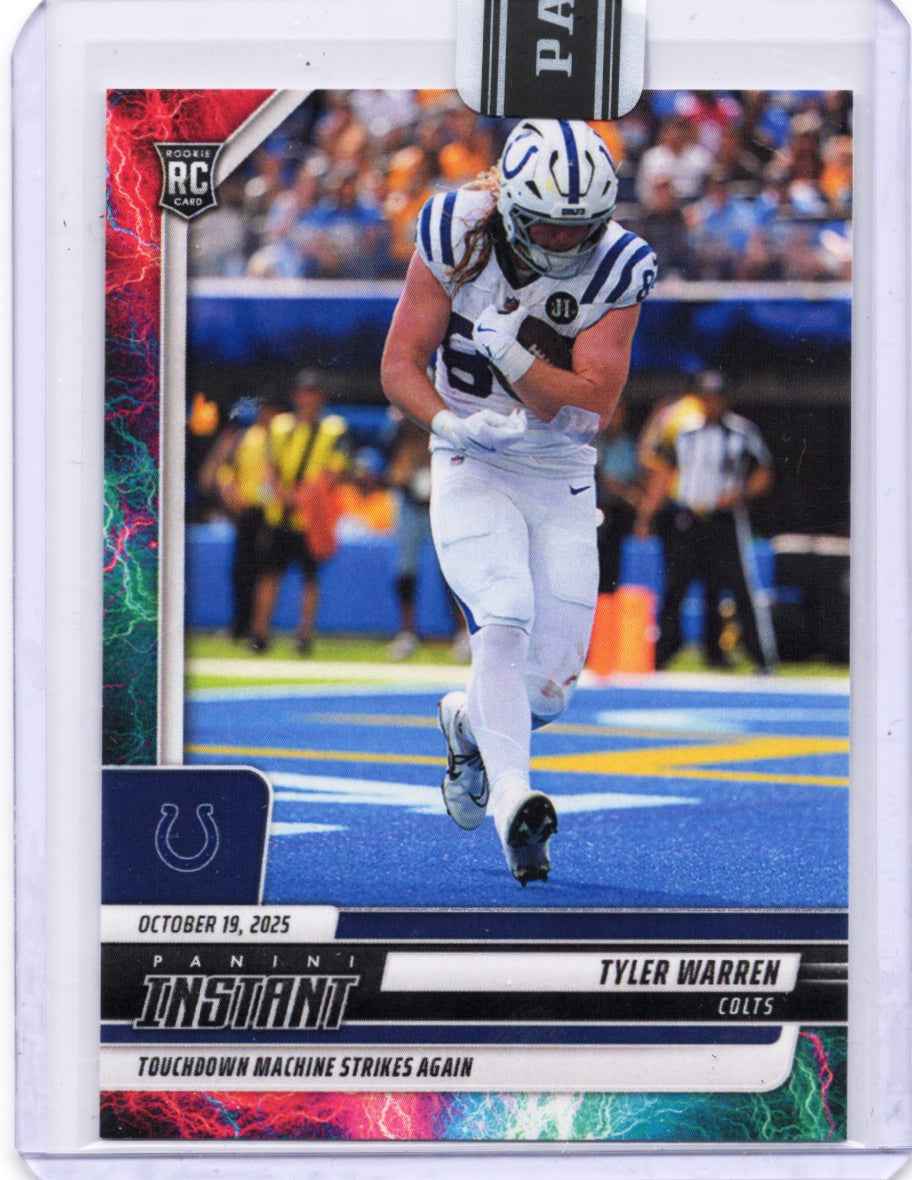 2025 Panini Instant Tyler Warren #164 Lightning /5 Indianapolis Colts Rookie RC Football Card