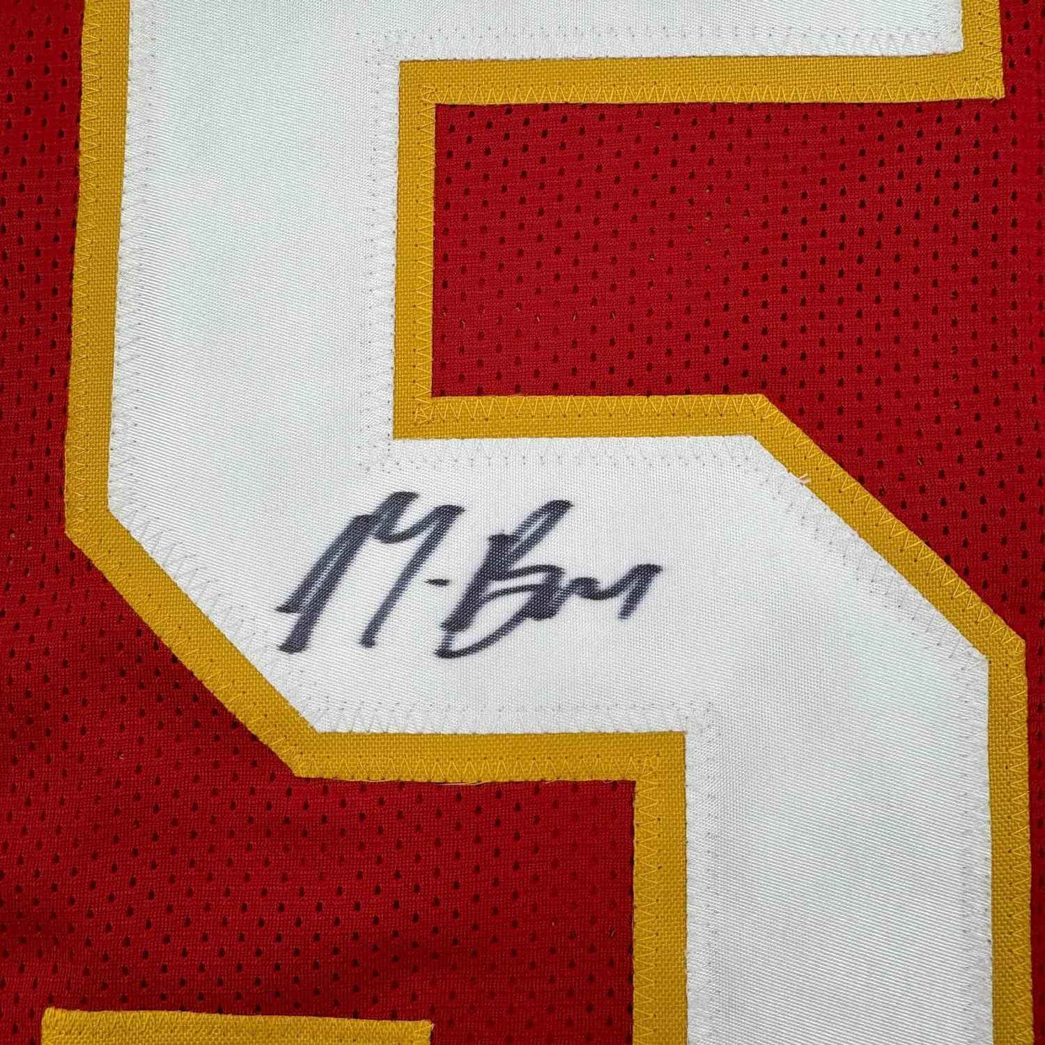 Framed Autographed/Signed Marquise Hollywood Brown 35x39 Kansas City Red Football Jersey JSA COA