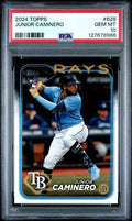 Graded 2024 Topps Junior Caminero #628 Rookie RC Baseball Card PSA 10 Gem Mint
