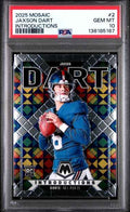 Graded 2025 Panini Mosaic Jaxson Dart #2 Introductions Rookie RC Football Card PSA 10 Gem Mint
