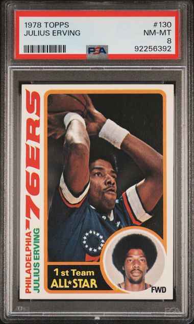 Graded 1978 Topps Julius Erving #130 Basketball Card PSA 8 NM-MT