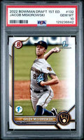 Graded 2022 Topps Bowman Draft 1st Edition Jacob Misiorowski #BD132 Rookie RC Baseball Card PSA 10 Gem Mint