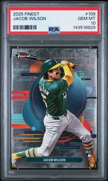 Graded 2025 Topps Finest Jacob Wilson #109 Rookie RC Baseball Card PSA 10 Gem Mint