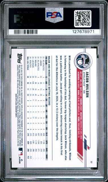 Graded 2025 Topps All Star Game Jacob Wilson #77 Rookie RC Baseball Card PSA 10 Gem Mint