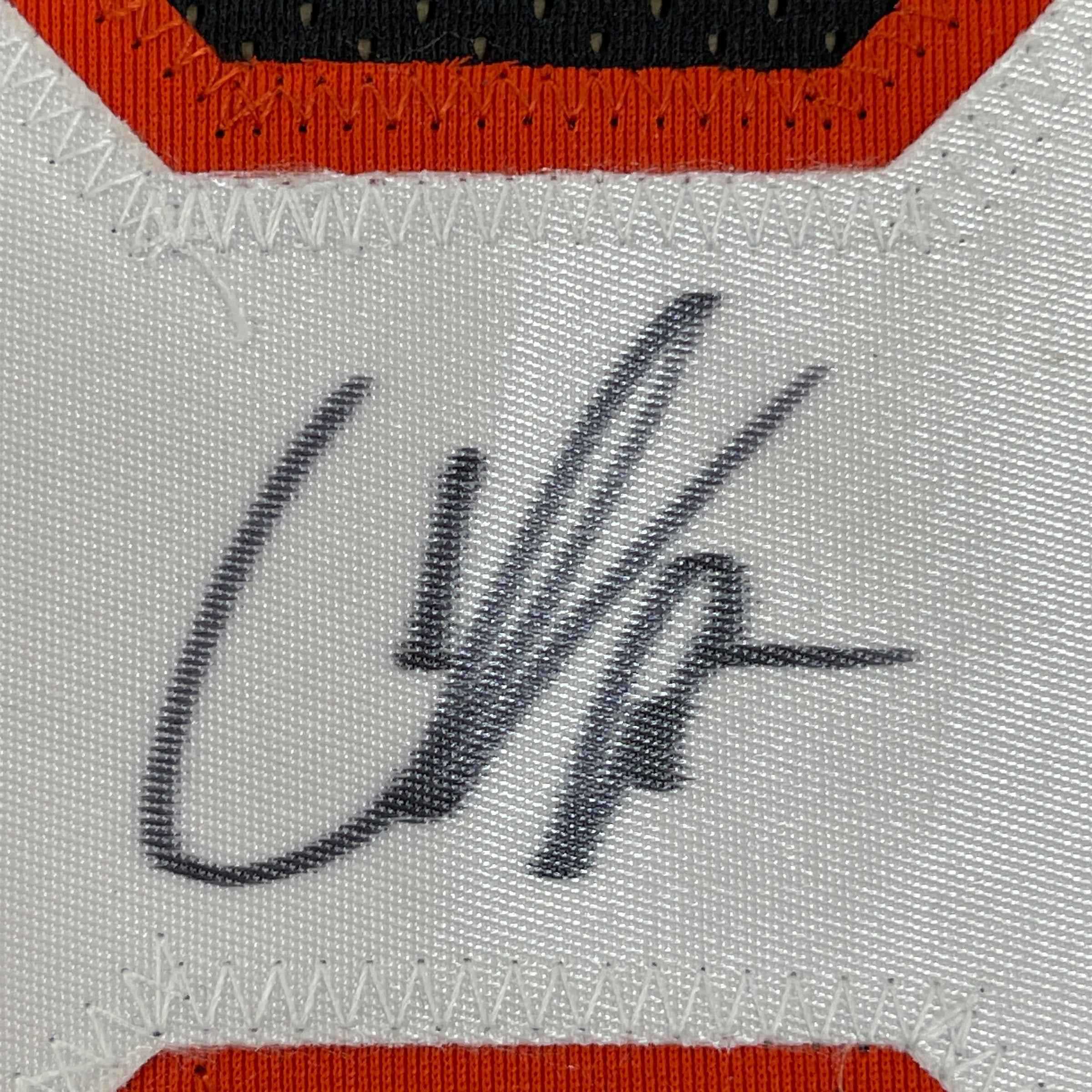 Framed Autographed/Signed Chad Johnson 35x39 Ochocinco Cincinnati Black Retro Football Jersey JSA COA