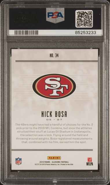 Graded 2019 Panini Illusions Nick Bosa #34 Retail Rookie RC Football Card PSA 10 Gem Mint