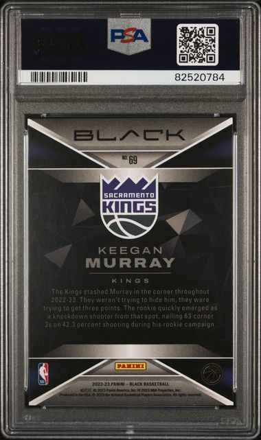 Graded 2022 Panini Black Keegan Murray #69 /35 Copper Rookie RC Basketball Card PSA 10 Gem Mint