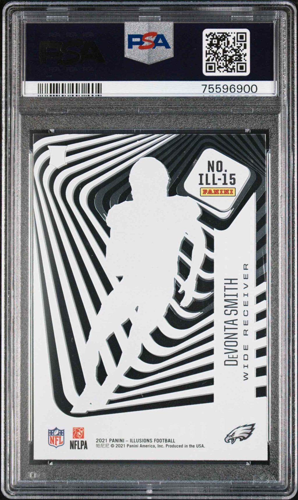 Graded 2021 Panini Illusions DeVonta Smith #ILL15 Illusionists Rookie RC Football Card PSA 10 Gem Mint