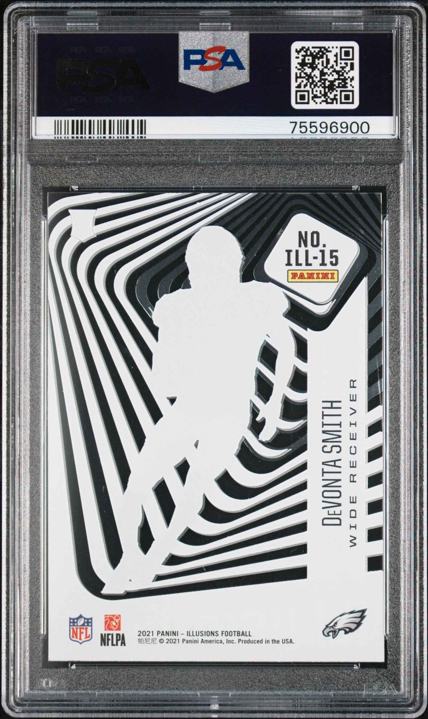 Graded 2021 Panini Illusions DeVonta Smith #ILL15 Illusionists Rookie RC Football Card PSA 10 Gem Mint