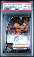 Graded 2024 Topps Bowman U Chrome Luther Burden III #PALBU Auto Rookie RC Football Card PSA 10 Gem Mint