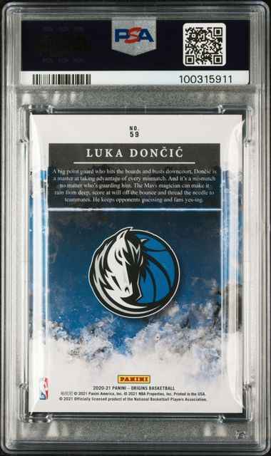 Graded 2020 Panini Origins Luka Doncic #59 Blue /99 Basketball Card PSA 10 Gem Mint