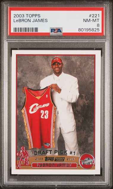 Graded 2003 Topps LeBron James #221 Rookie RC Basketball Card PSA 8 NM-MT