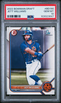 Graded 2022 Topps Bowman Draft Jett Williams #BD190 Rookie RC Baseball Card PSA 10 Gem Mint