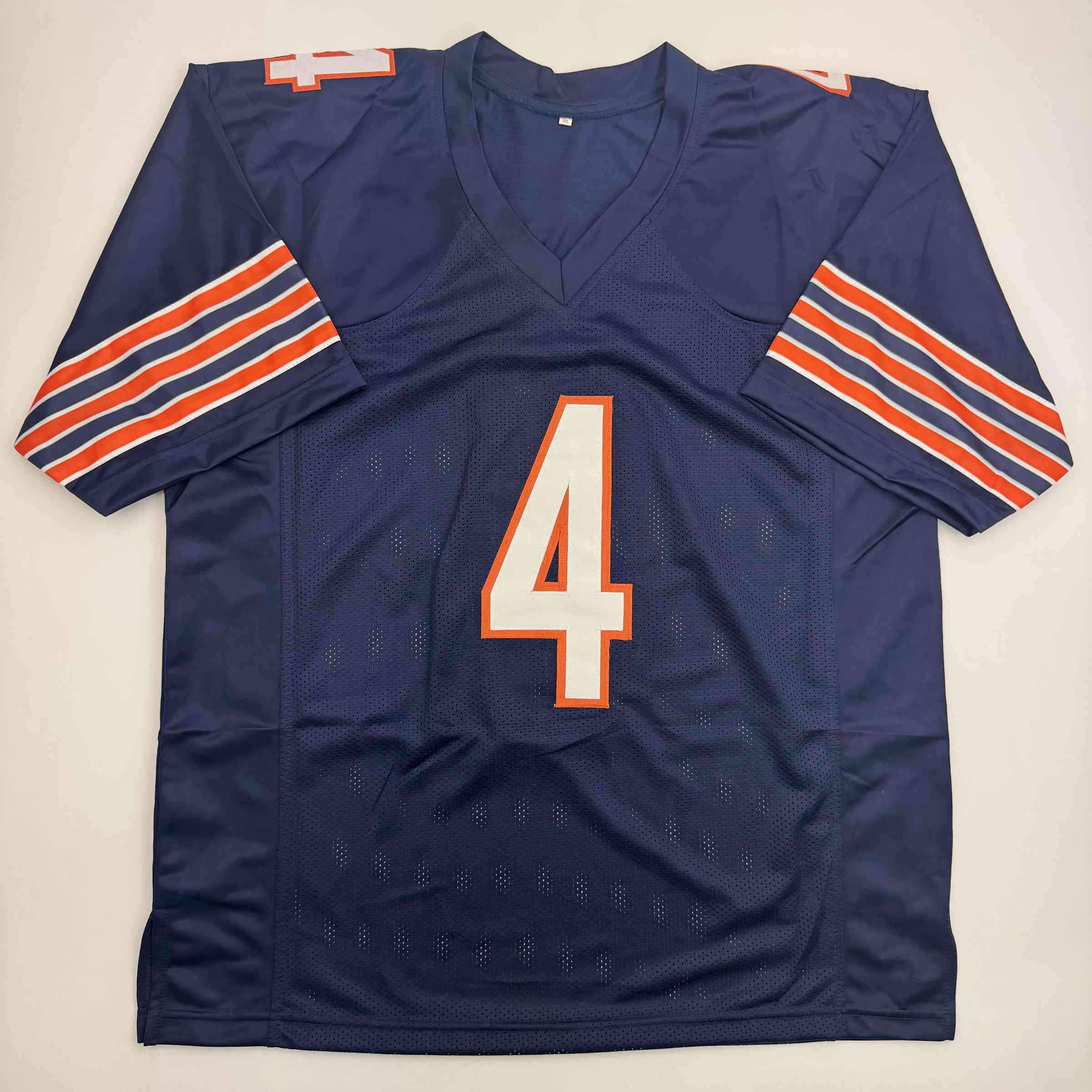 Autographed/Signed D'Andre Swift Chicago Blue Football Jersey Beckett BAS COA