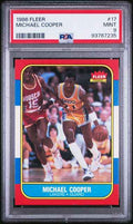 Graded 1986 Fleer Michael Cooper #17 Basketball Card PSA 9 Mint