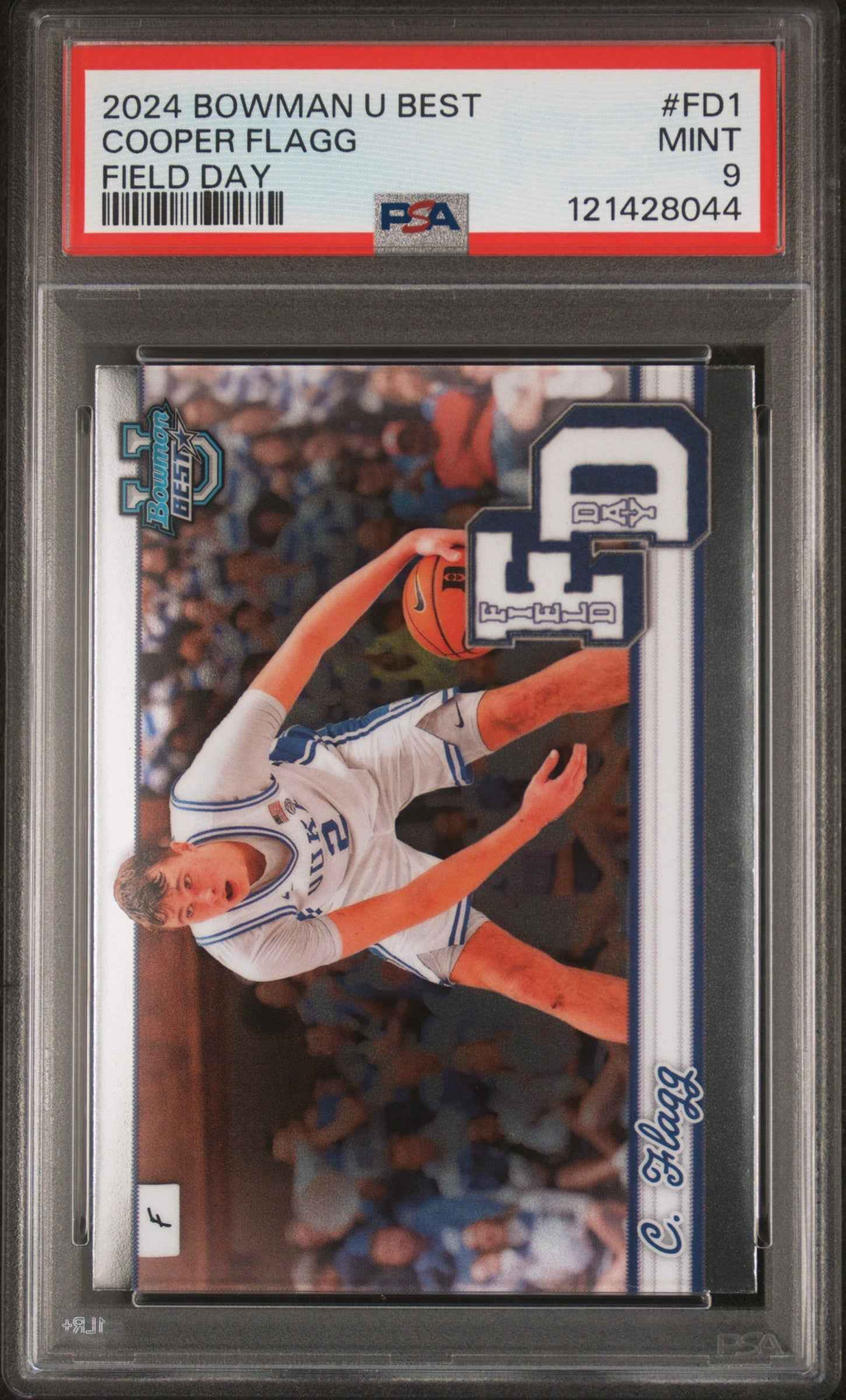 Graded 2024 Topps Bowman U Best Cooper Flagg #FD1 Field Day Rookie RC Basketball Card PSA 9 Mint