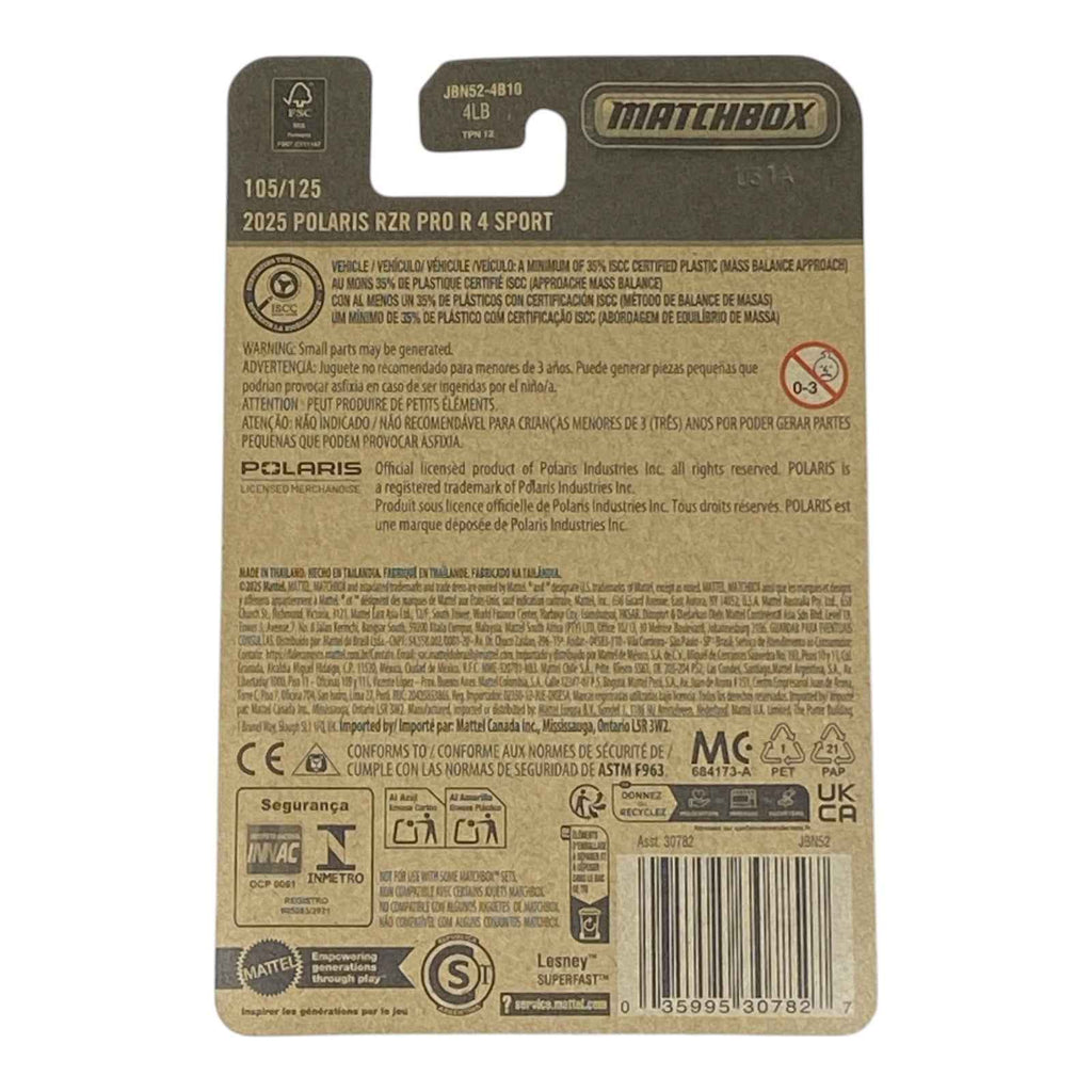 Matchbox 2025 Polaris RZR Pro R 4 Sport - 2025 Matchbox Series 105/125
