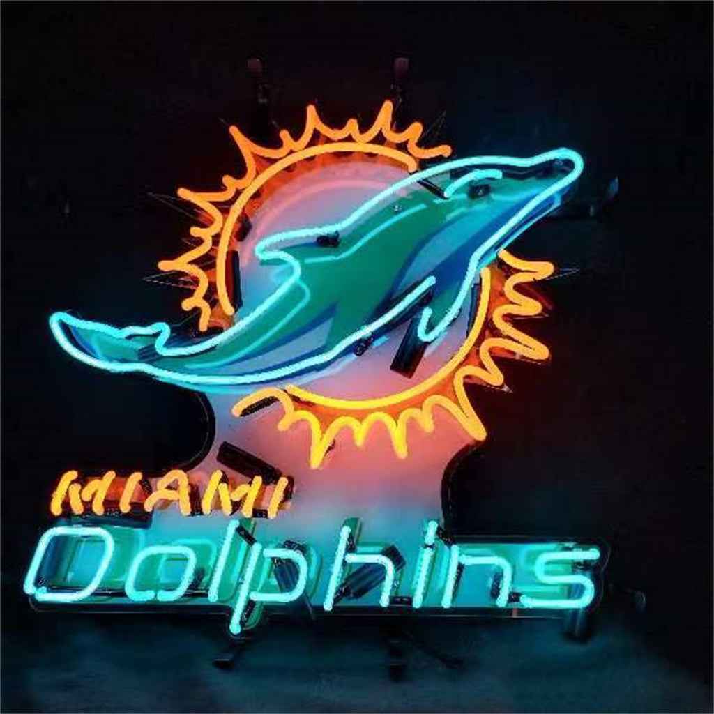 Miami Dolphins With Acrylic Logo Neon Signs Light