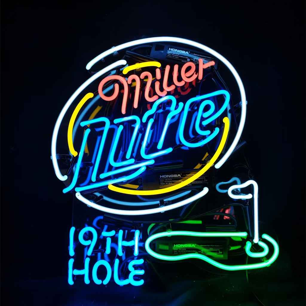 Miller Lite 19th Hole Golf Neon Light Sign