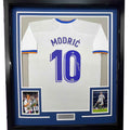 Framed Autographed/Signed Luka Modric 35x39 Real Madrid White Soccer Jersey Beckett BAS COA