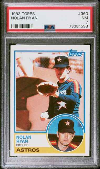 Graded 1983 Topps Nolan Ryan #360 Baseball Card PSA 7 Near Mint