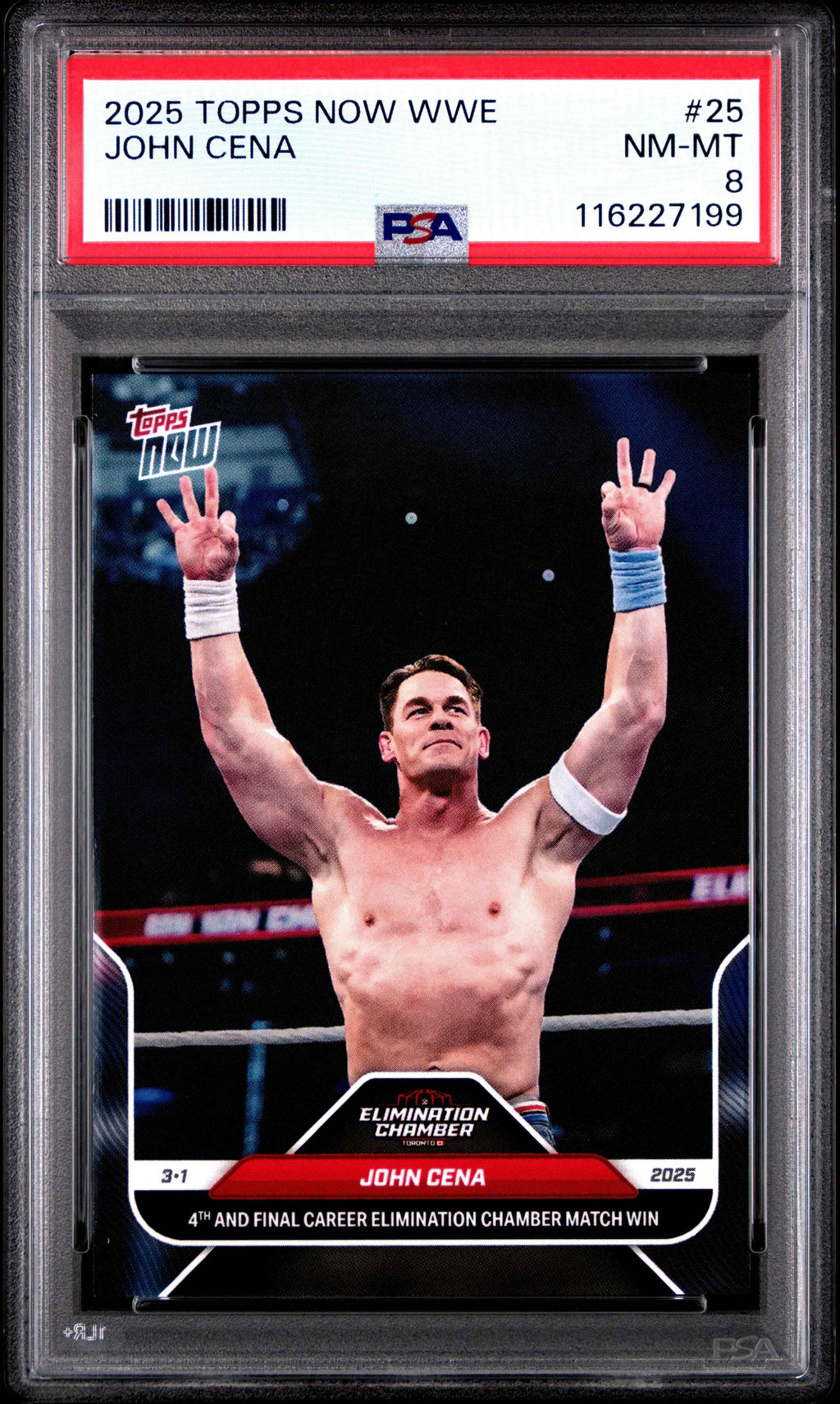 Graded 2025 Topps Now WWE John Cena #25 Wrestling Card PSA 8 Near Mint