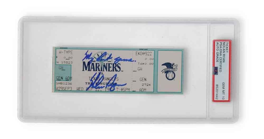 Nolan Ryan Signed September 22, 1993 Original Last Game Ticket Inscribed "My Last Game" PSA 10