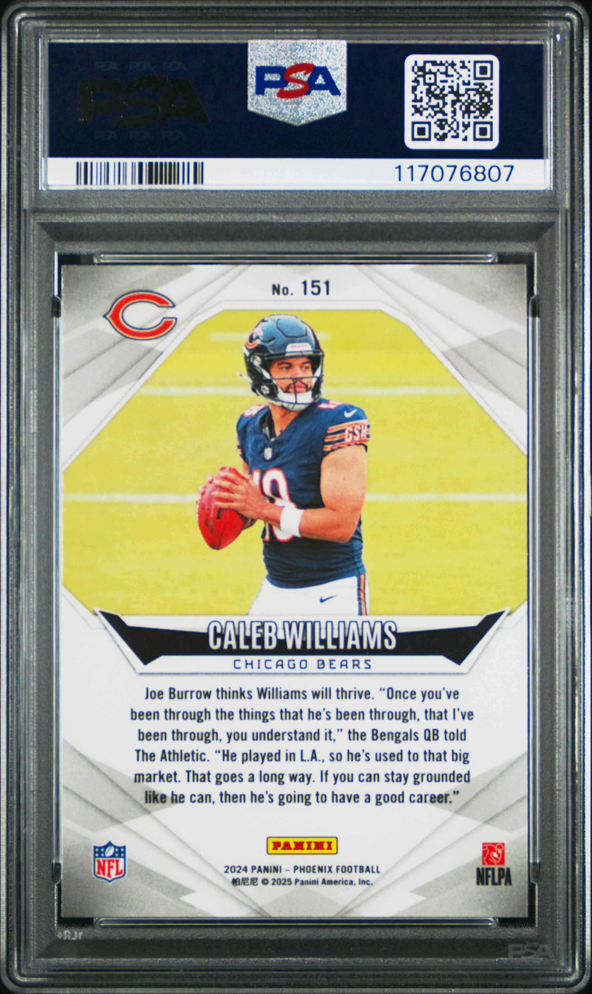 Graded 2024 Panini Phoenix Caleb Williams #151 Rookie RC Football Card PSA 10 Gem Mint