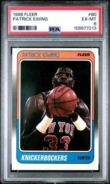 Graded 1988 Fleer Patrick Ewing #80 Basketball Card PSA 6 EX-MT