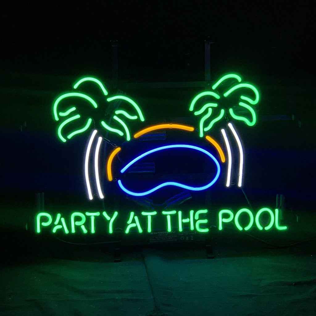 Party At The Pool Palm Tree Neon Signs