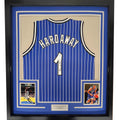 Framed Autographed/Signed Anfernee Penny Hardaway 35x39 Orlando Blue Pinstripe Basketball Jersey PSA/DNA COA