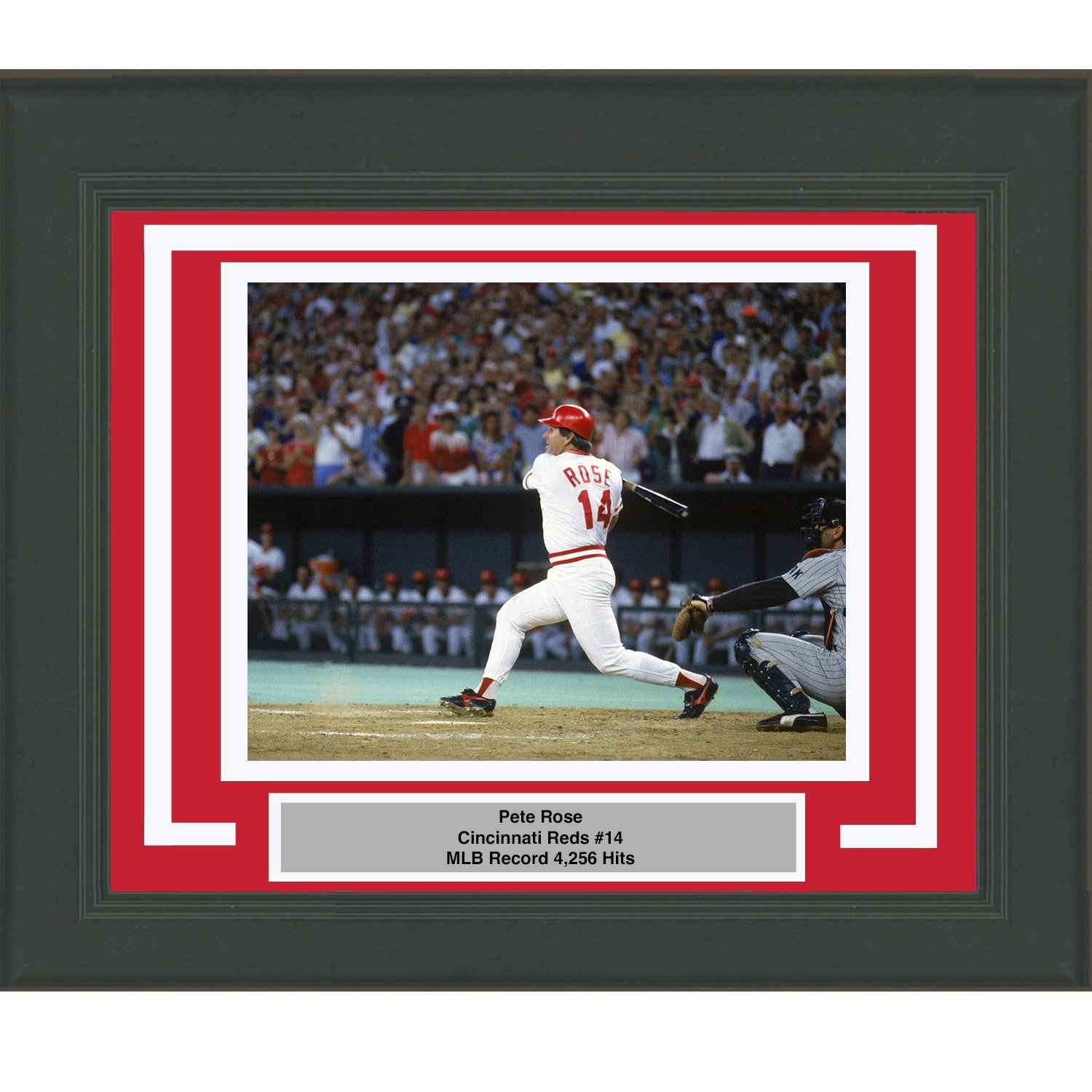 Framed Pete Rose Cincinnati Reds 8x10 Baseball Photo