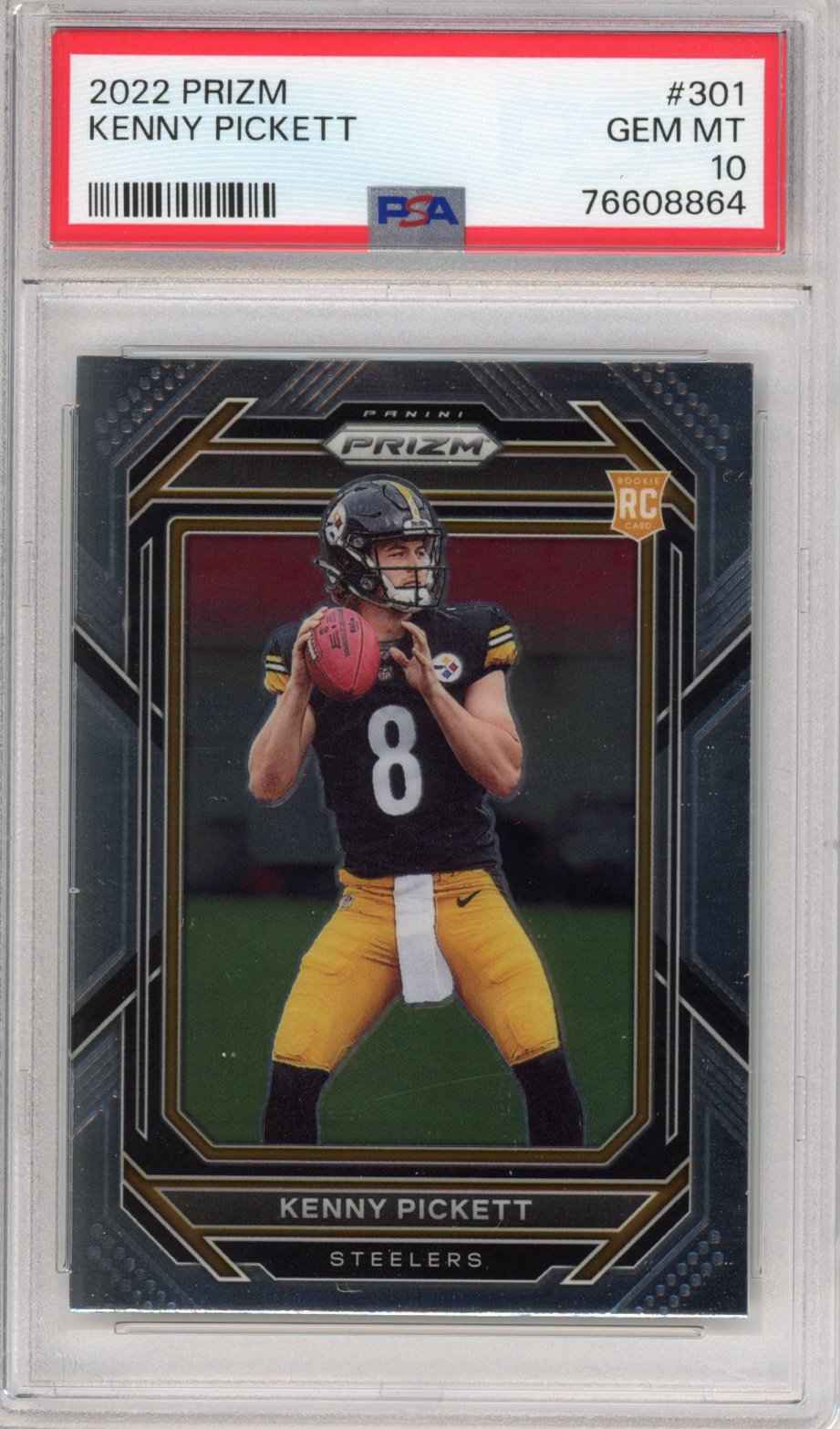 Graded 2022 Panini Prizm Kenny Pickett #301 Rookie RC Football Card PSA 10 Gem Mint
