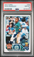 Graded 2023 Topps Julio Rodriguez #330 Rookie Cup Baseball Card PSA 10 Gem Mint