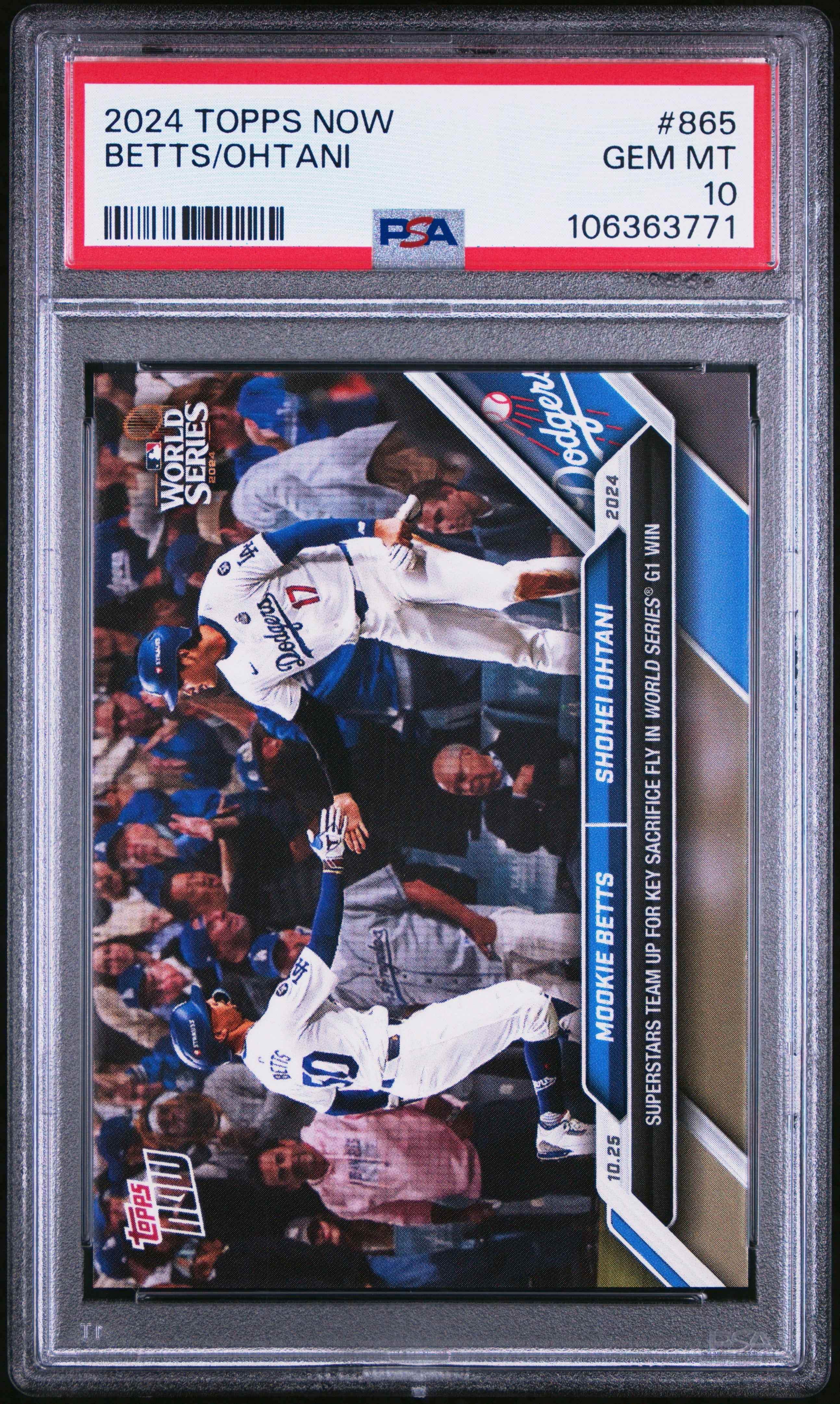 Graded 2024 Topps Now Shohei Ohtani #865 Baseball Card PSA 10 Gem Mint