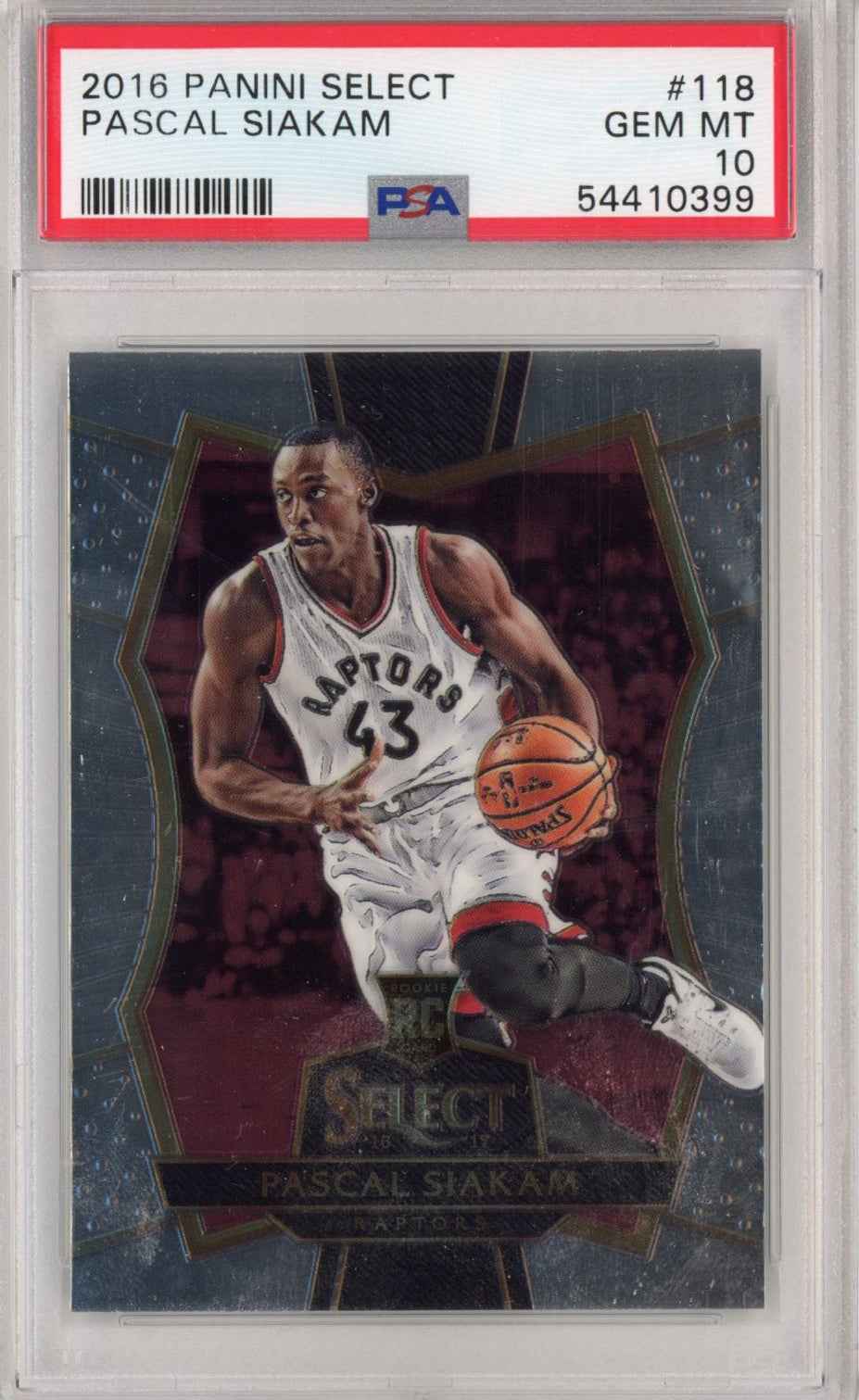 Graded 2016-17 Panini Select Pascal Siakam #118 Rookie RC Basketball Card PSA 10 Gem Mint