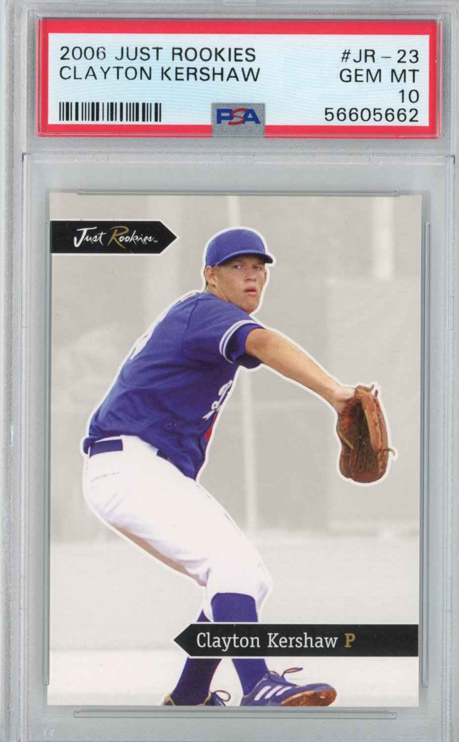 Graded 2006 Just Rookies Clayton Kershaw #JR-23 Rookie RC Baseball Card PSA 10 Gem Mint