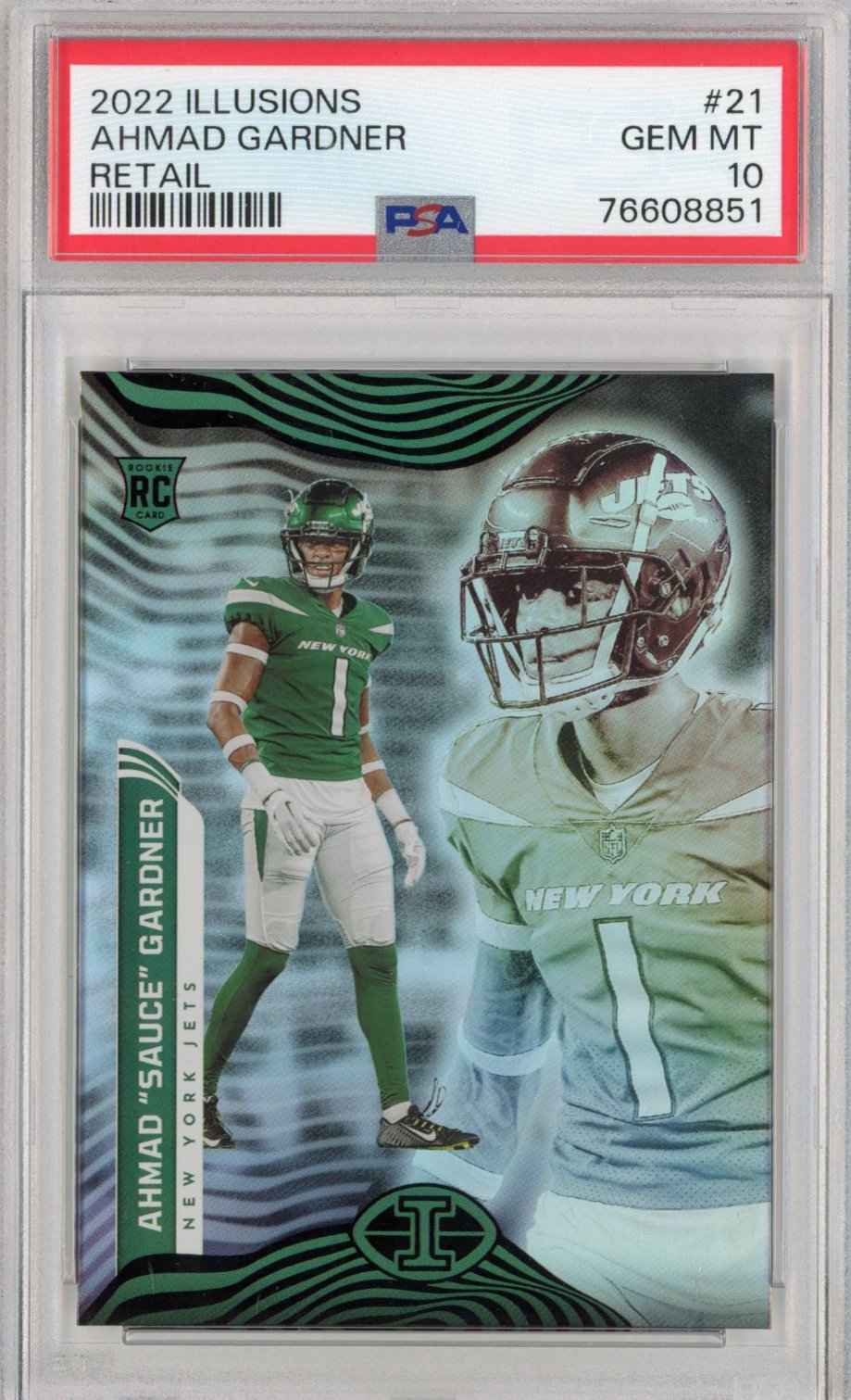 Graded 2022 Panini Illusions Ahmad Sauce Gardner #21 Retail Rookie RC Football Card PSA 10 Gem Mint