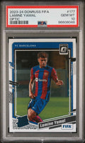 Graded 2023 Panini Donruss Lamine Yamal #177 Optic Rookie RC Soccer Card PSA 10 Gem Mint