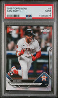 Graded 2025 Topps Now Cam Smith #9 Rookie RC Baseball Card PSA 9 Mint
