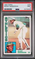 Graded 1984 Topps Rickey Henderson #230 Baseball Card PSA 9 Mint