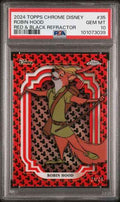 Graded 2024 Topps Chrome Disney Robin Hood #35 /28 Red & Black Refractor PSA 10 Gem Mint