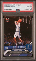 Graded 2024 Topps Bowman U Now Cooper Flagg #1 NCAA Debut Rookie RC Basketball Card PSA 8 Near Mint
