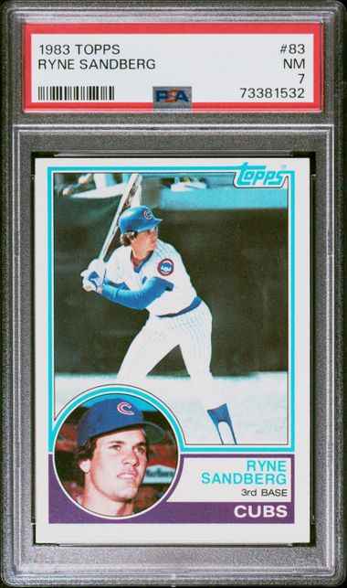 Graded 1983 Topps Ryne Sandberg #83 Rookie RC Baseball Card PSA 7 Near Mint