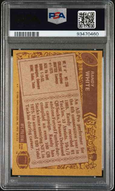 Graded 1986 Topps Randy White #133 Football Card PSA 5 Excellent