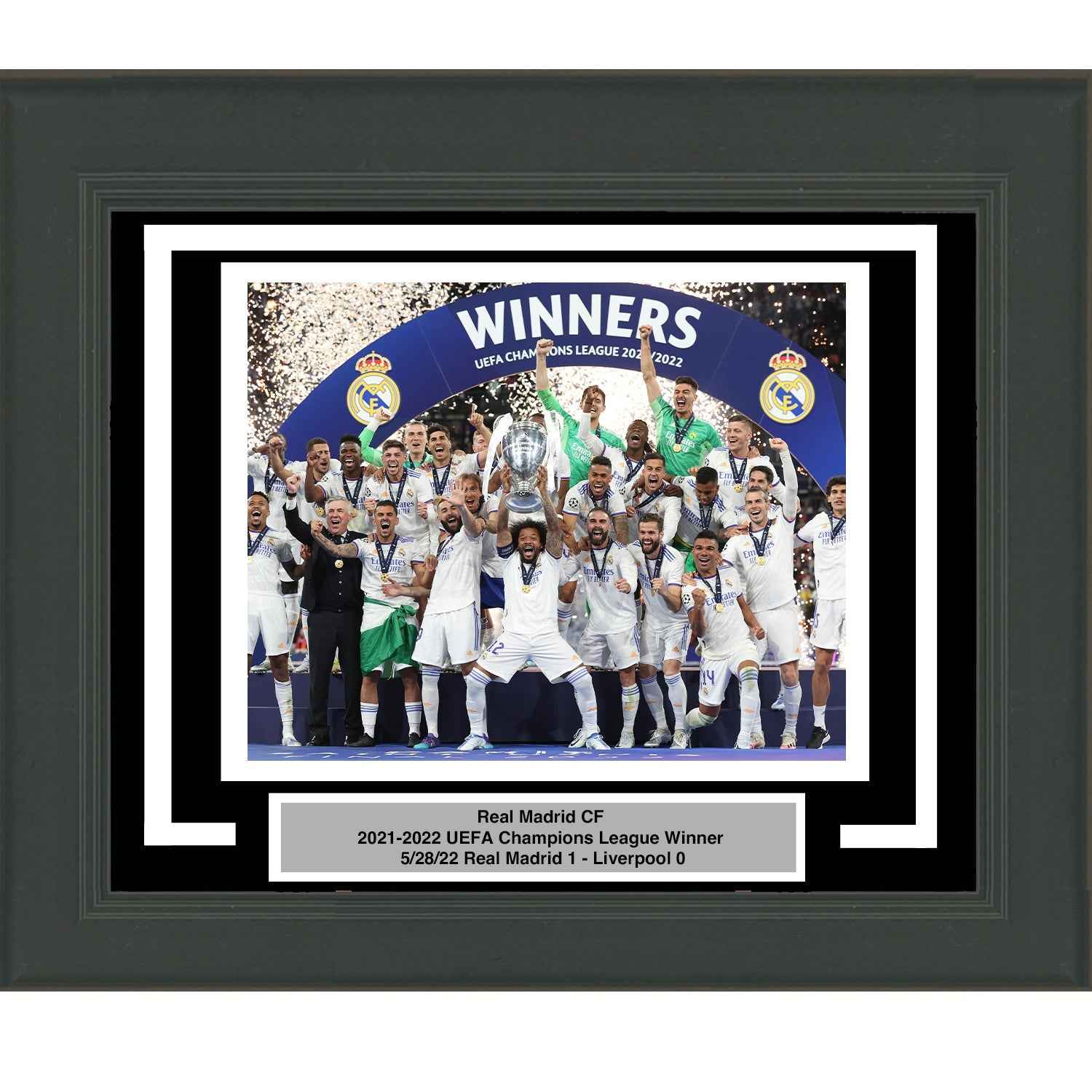 Framed Real Madrid 2021-2022 Champions League Winner 8x10 Soccer Photo Professionally Matted