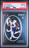 Graded 2023 Panini Select Zay Flowers #CROZFL Certified Rookies Rookie RC Football Card PSA 10 Gem Mint