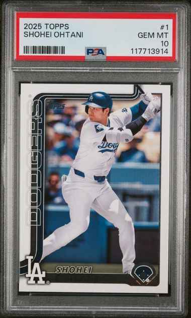 Graded 2025 Topps Shohei Ohtani #1 Baseball Card PSA 10 Gem Mint