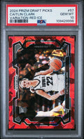 Graded 2024 Panini Prizm Draft Picks Caitlin Clark #57 Variation Red Ice Rookie RC Basketball Card PSA 10 Gem Mint