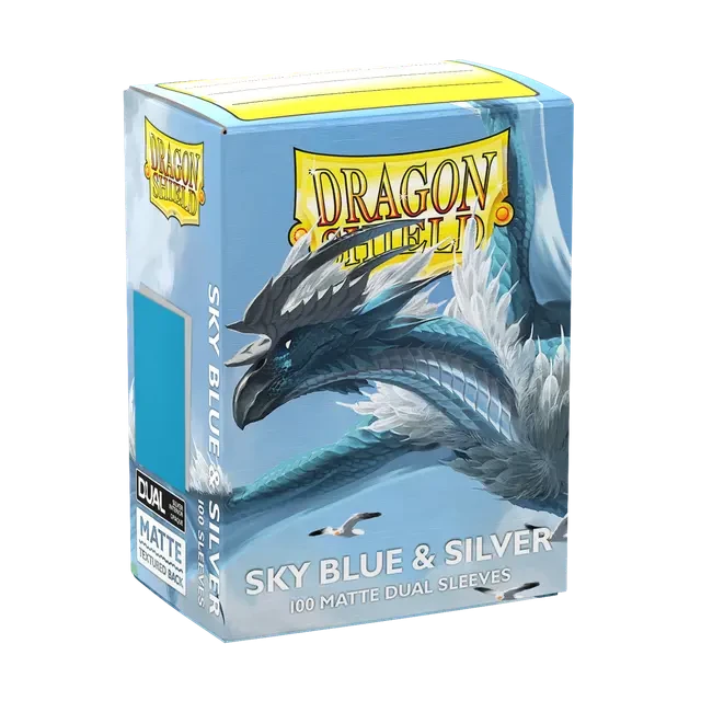 Dragon Shield: Sky Blue & Silver - Matte Dual Sleeves (100)